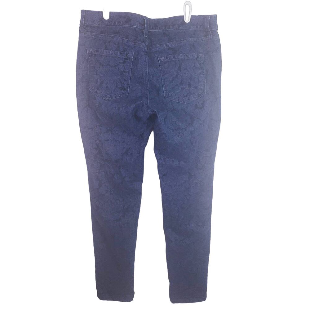 Loft Damask Denim Velour Velvet Skinny Jeans Size 8 - Picture 2 of 5
